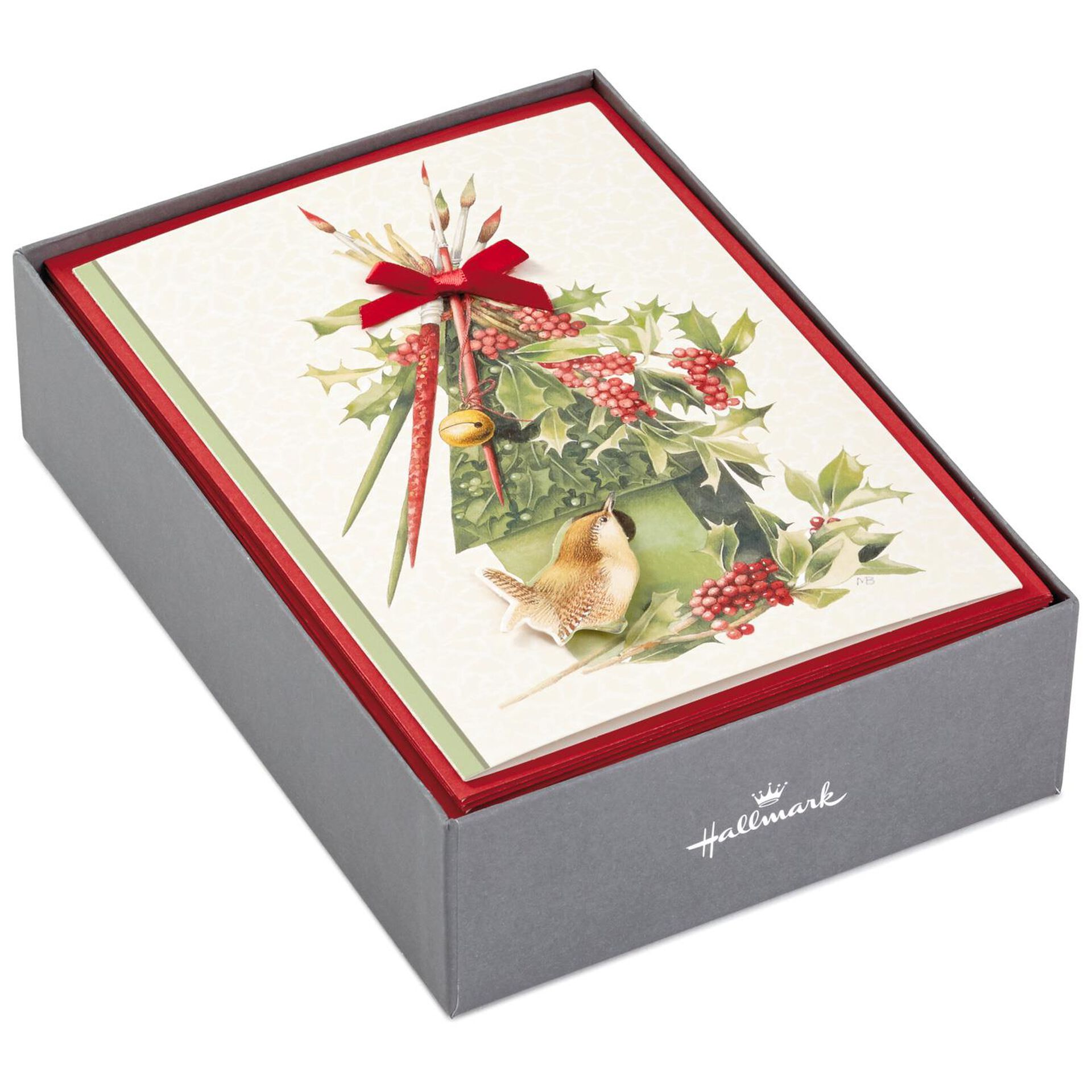 Marjolein Bastin Winter Birdhouse Christmas Cards, Box of 12 Boxed