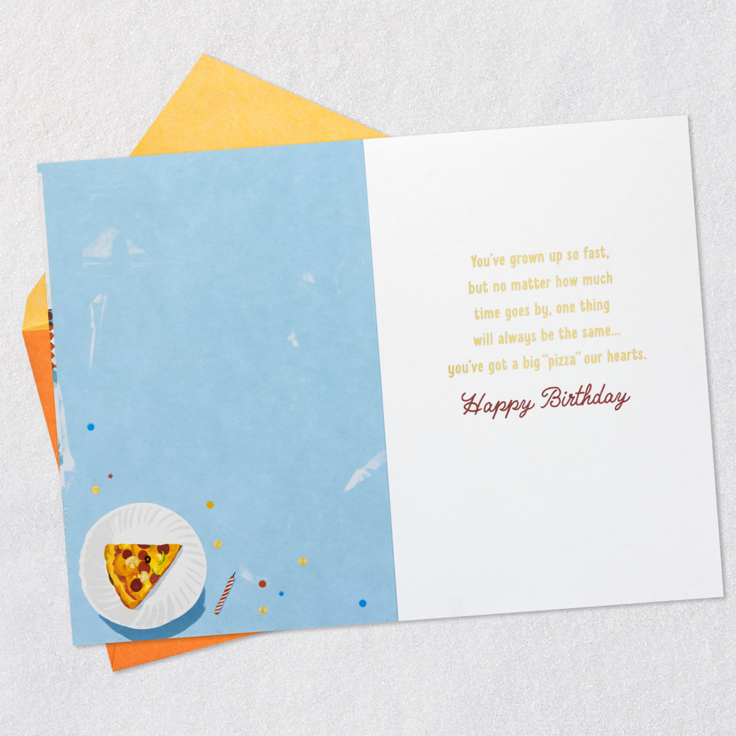 Pizza Delivery Birthday Card for Grandson Open card with envelope image number 3