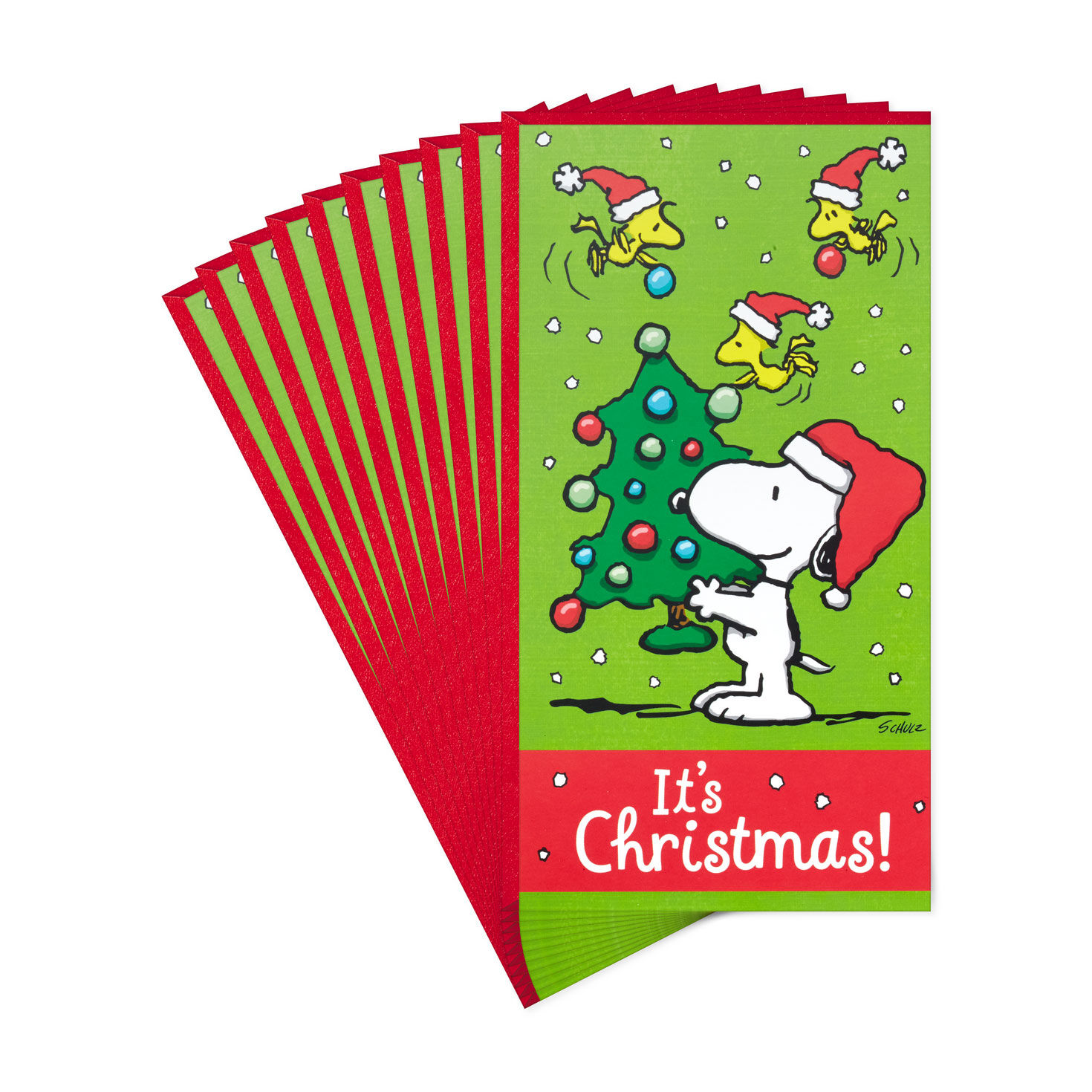 Peanuts® Snoopy With Tree Money Holder Christmas Cards, Pack of 10