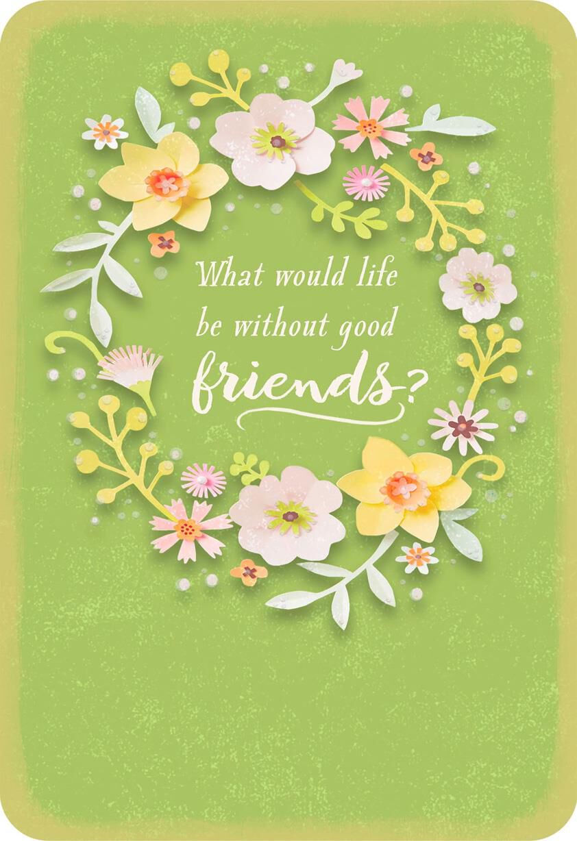 Flower Wreath Friendship Card