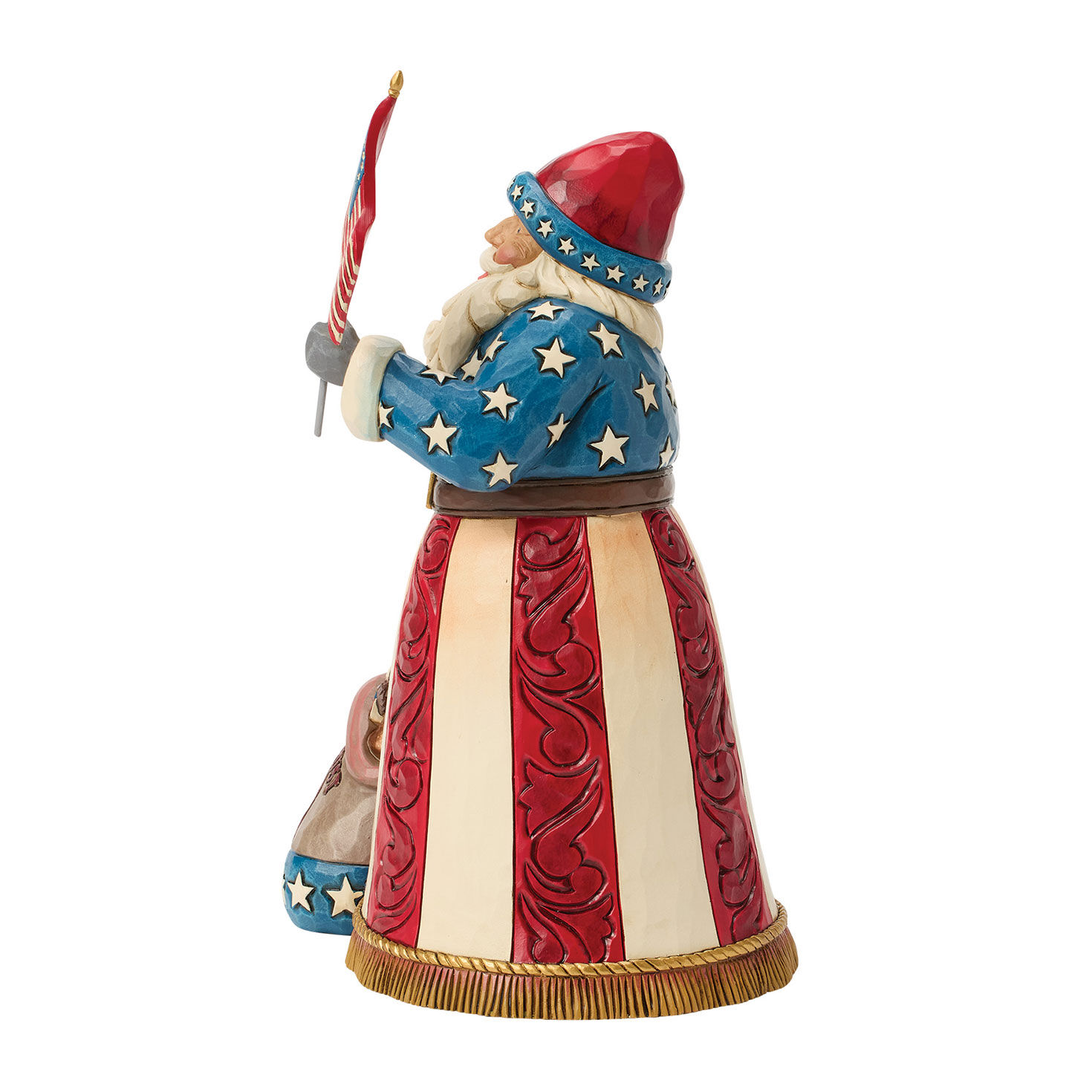 Red, White and Blue Santa Jim Shore Statue side image number 3
