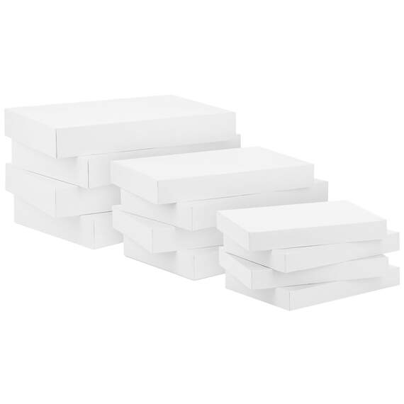 White 12-Pack Small, Medium and Large Gift Boxes Assortment, , large image number 5