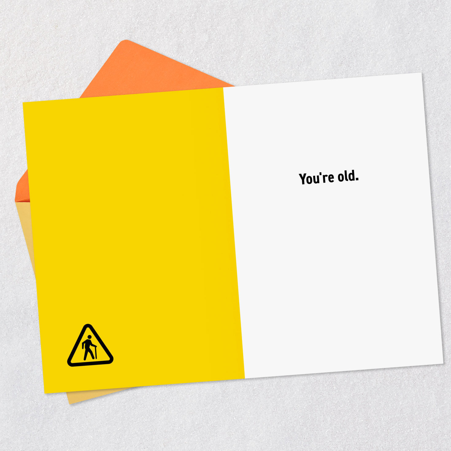 Warning Sign Funny Birthday Card Open card with envelope image number 3