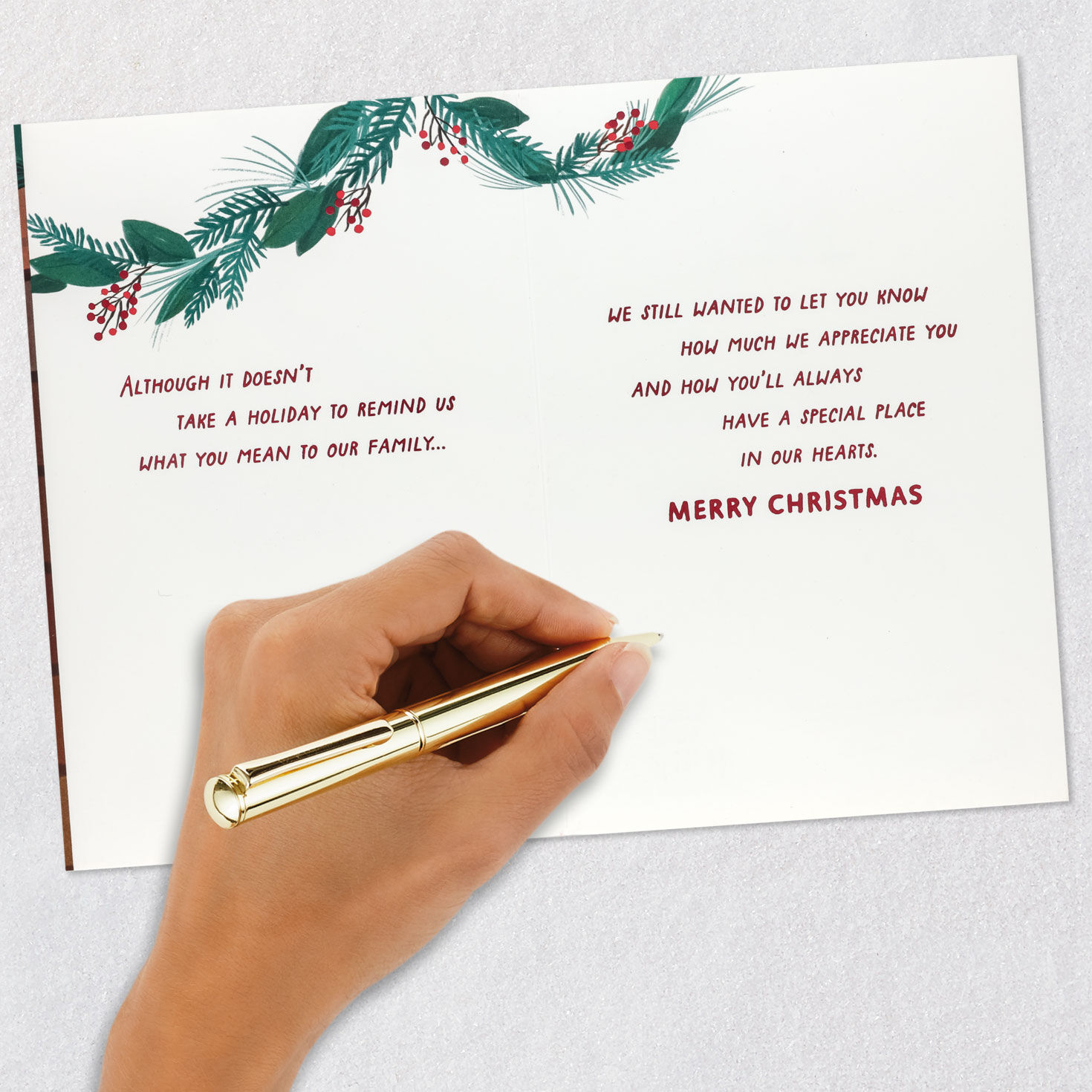 Red Stocking Christmas Card for Dad Signing card image number 7