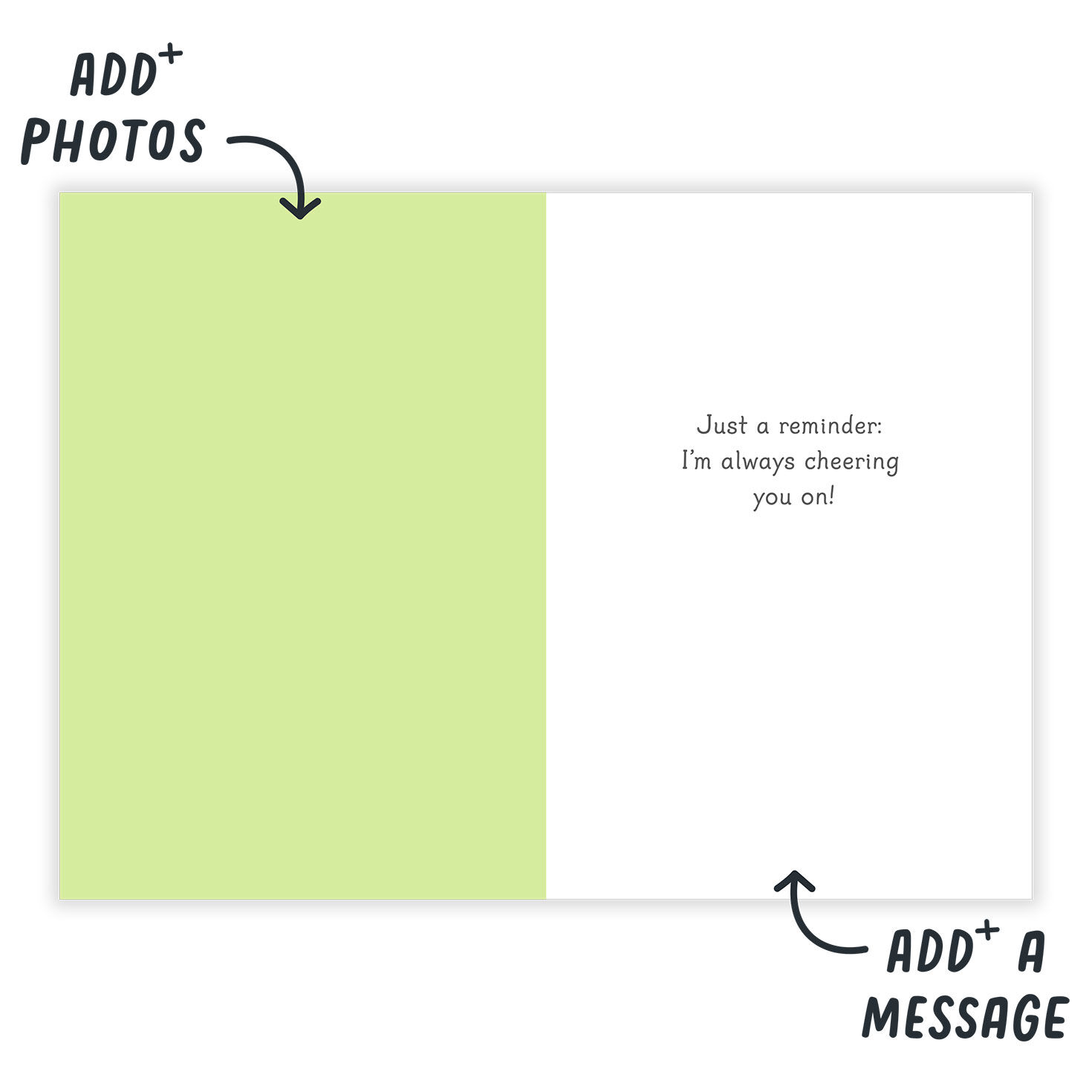 Furry Dog With Fan Flag Personalized Card Open Card indicating personalization image number 3