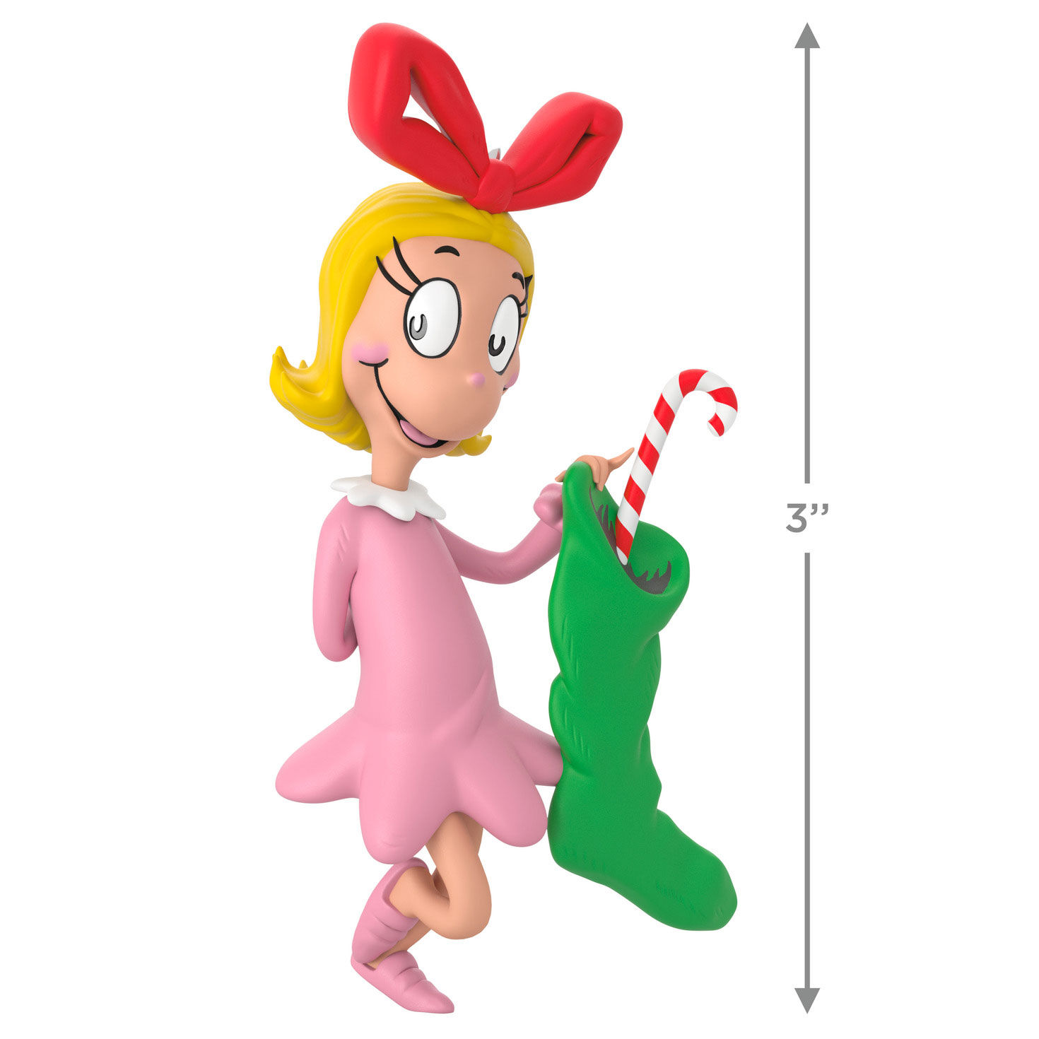 Cindy-Lou Who With Stocking Keepsake Ornament Measurement image number 3