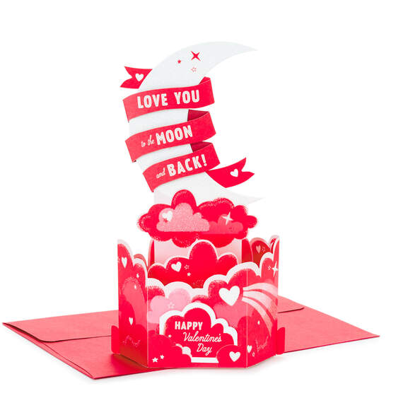 Love You to the Moon and Back 3D Pop-Up Valentine's Day Card, , large image number 1
