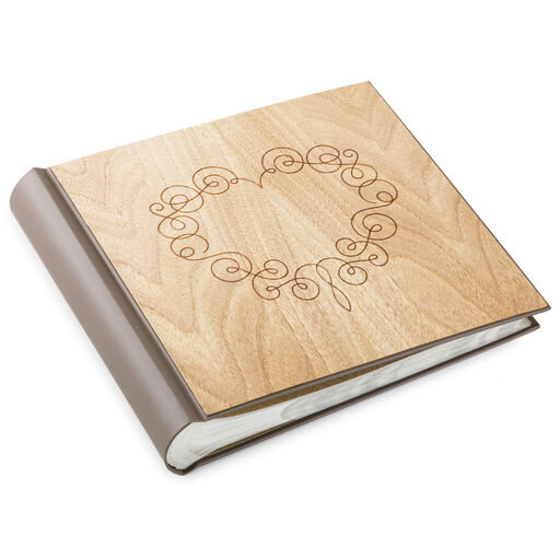 Scroll Heart Wooden Photo Album, 