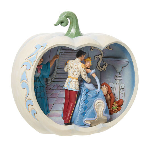 Jim Shore Disney Cinderella Scene in Carved Pumpkin Figurine, 8", 