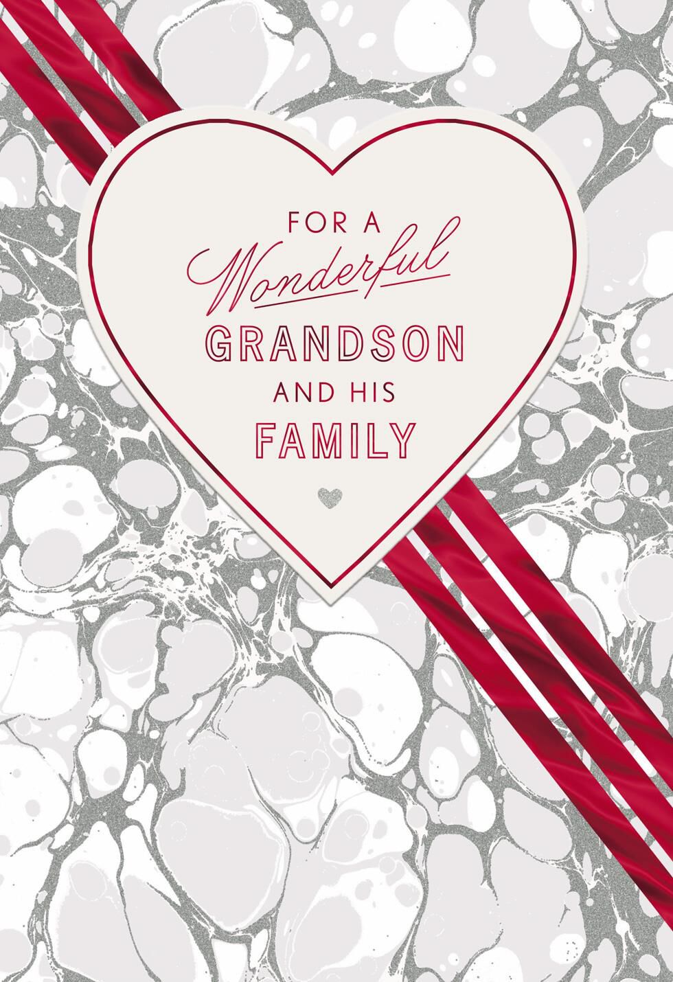 How Lucky We Are Valentine's Day Card for Grandson and Family