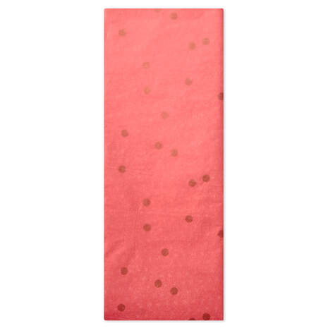 Scattered Gold Dots on Coral Tissue Paper, 4 sheets, , large