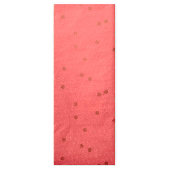 Scattered Gold Dots on Coral Tissue Paper, 4 sheets