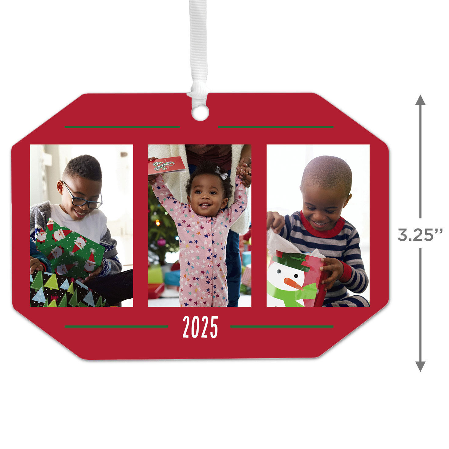 Three-Photo Personalized Christmas Ornament measurement image number 3