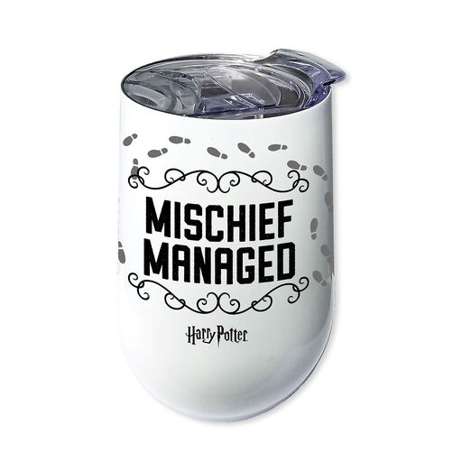 Harry Potter Mischief Managed Stainless Steel Stemless Glass, 16 oz., 