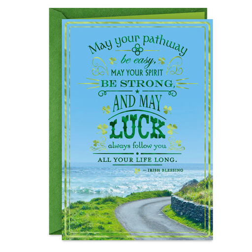 Irish Blessing May Luck Follow You St. Patrick's Day Card, 