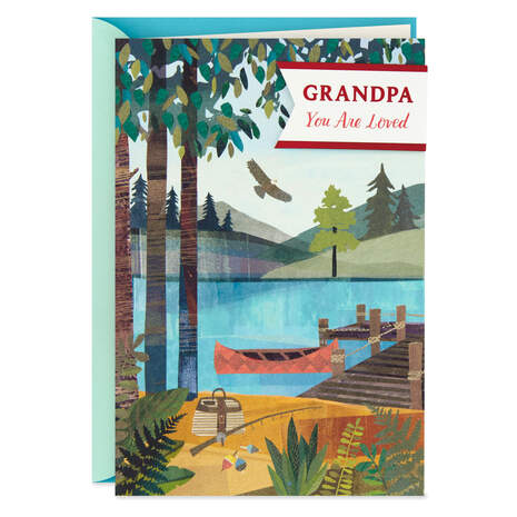 You Are Loved Wilderness Father's Day Card for Grandpa, , large