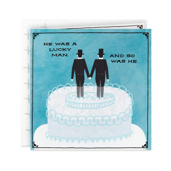 Groom and Groom Cake Toppers Wedding Card, , large image number 1