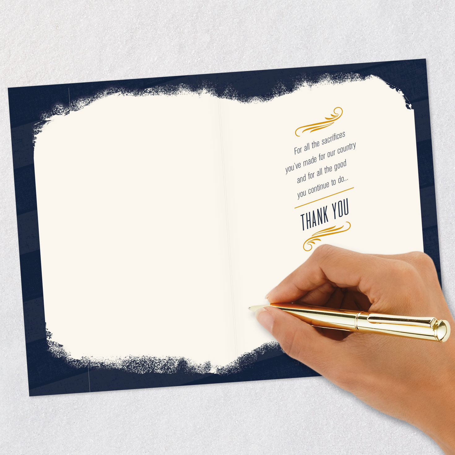 Flag Veterans Day Thank You Card for Women Signing card image number 6