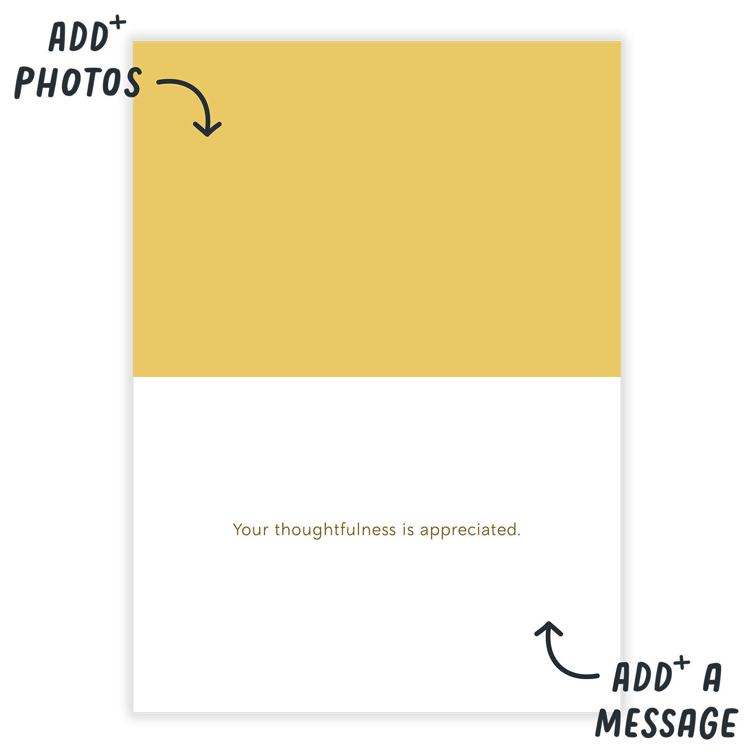 Black Gold Diamonds Personalized Thank You Card Open Card indicating personalization image number 3