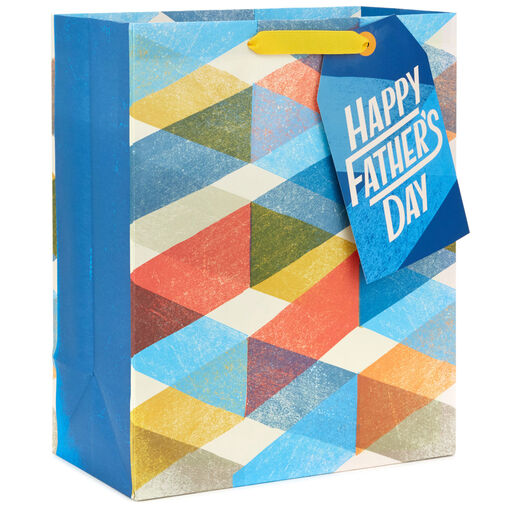 13" Geometric Stripe Large Father's Day Gift Bag, 
