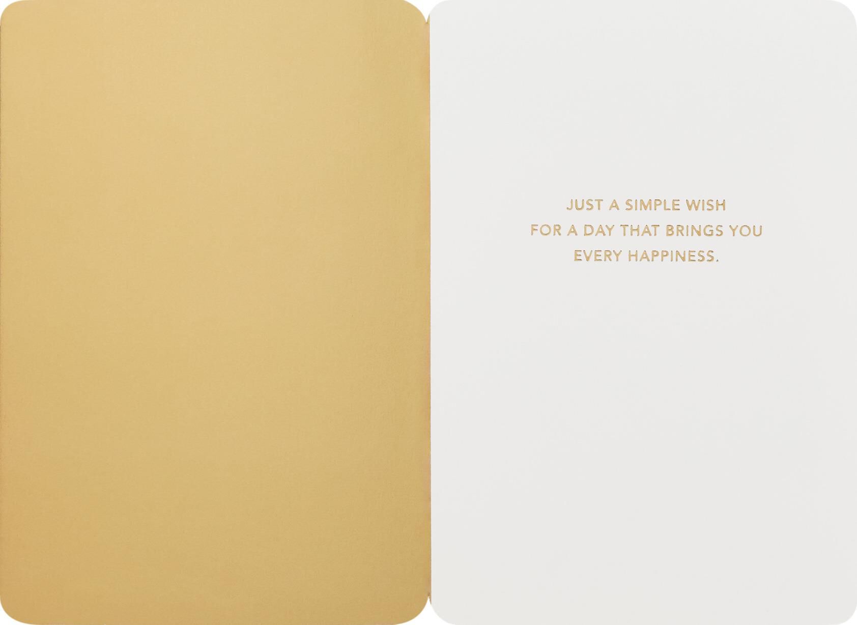 Simple Wishes Gold Dipped Wood Birthday Card