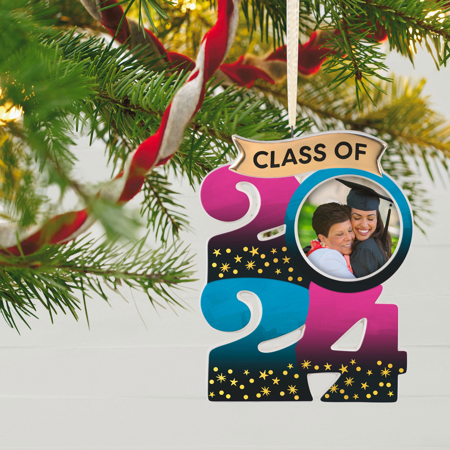 Congrats, Grad! 2024 Porcelain Photo Frame Ornament Keepsake