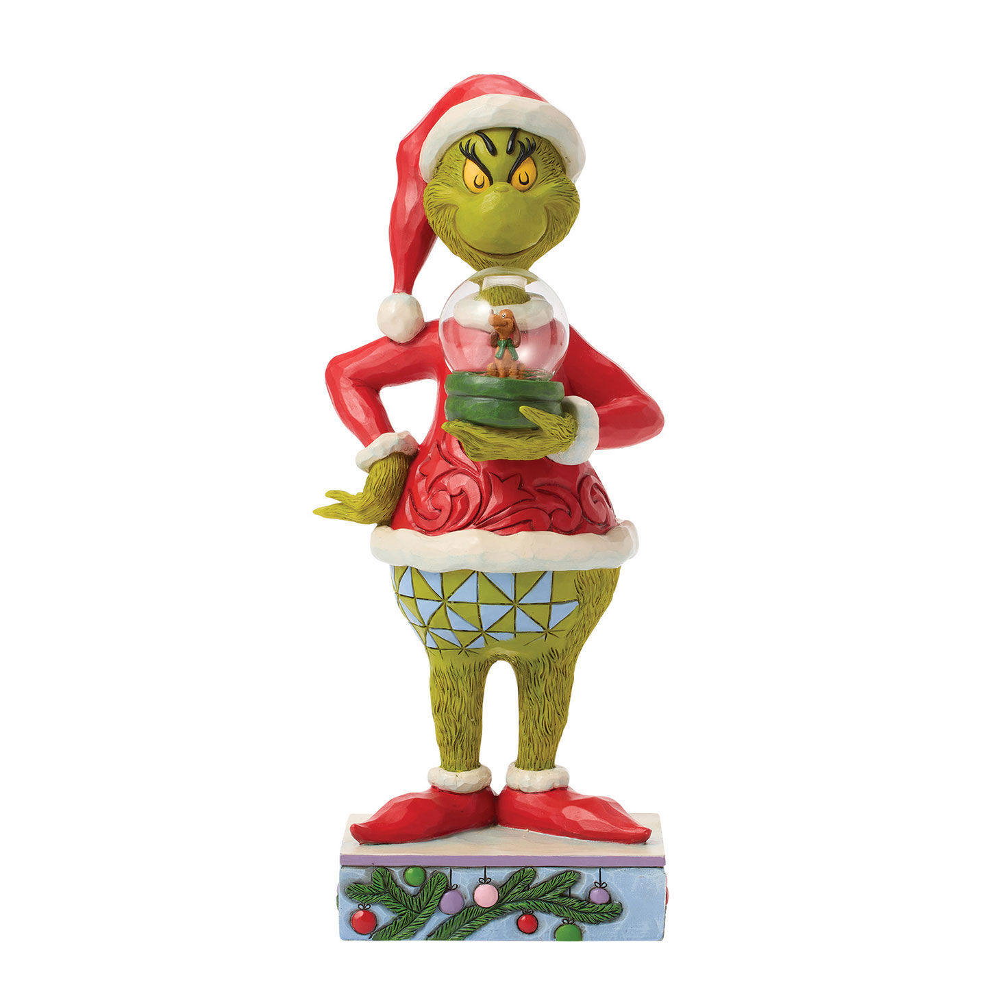 Jim Shore Grinch With Snow Globe Figurine, 9.25"