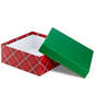 10" Square Red Plaid Christmas Gift Box, , large image number 3