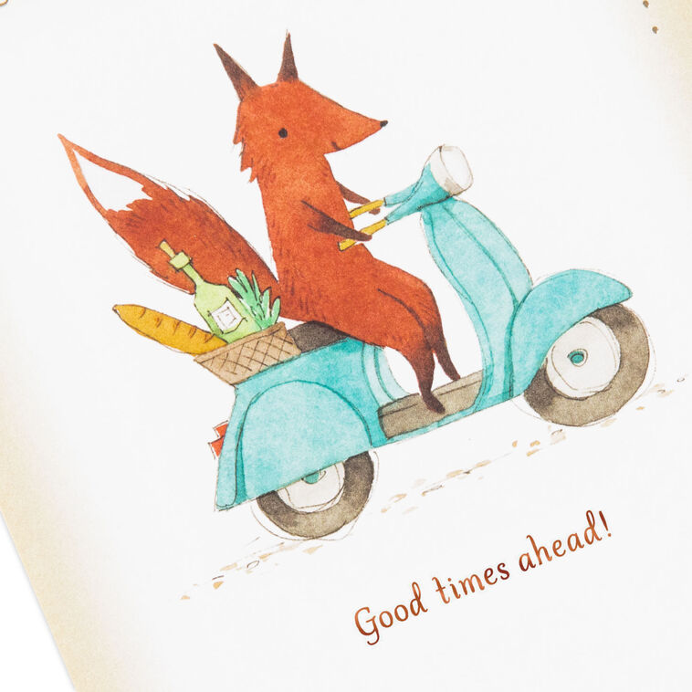 Fox on Scooter Retirement Congratulations Card  image number 4