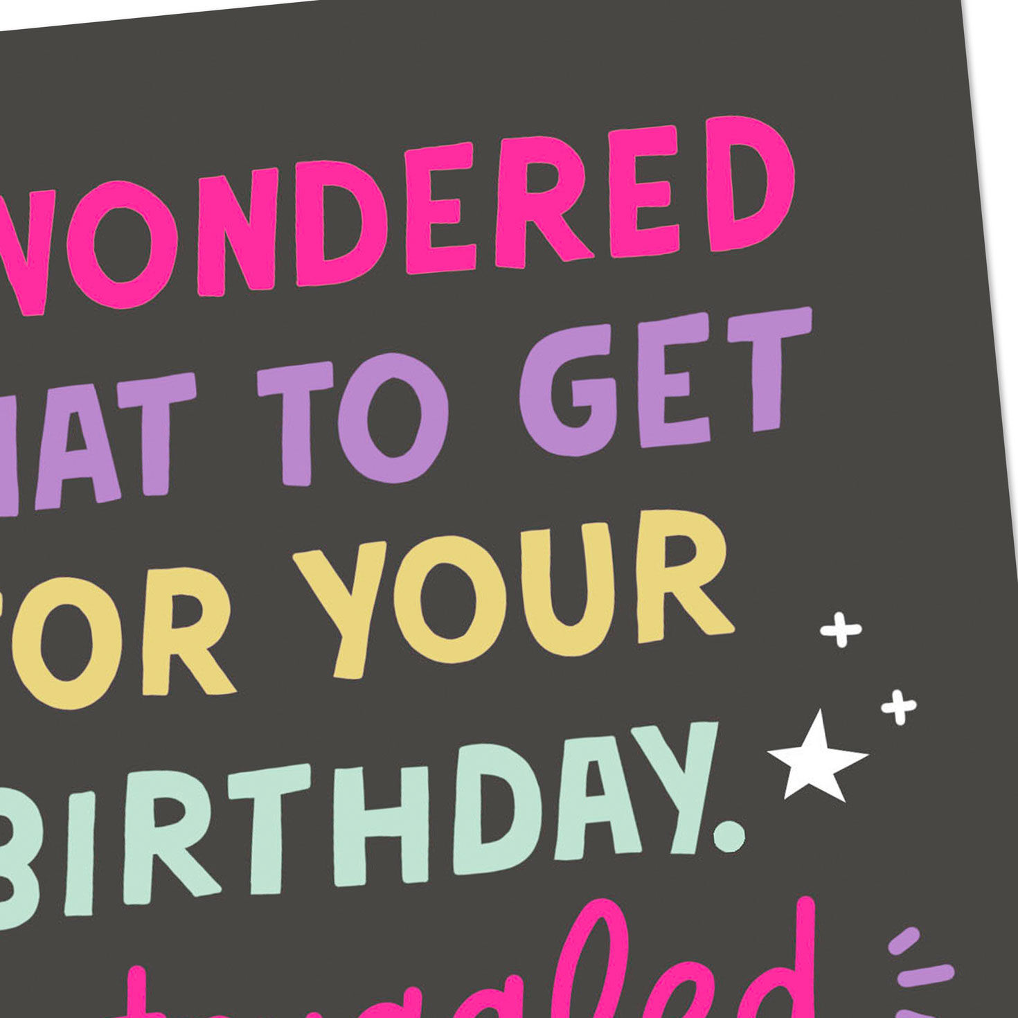 Colorful Lettering on Black Funny Birthday Card Card Cover Detail image number 4