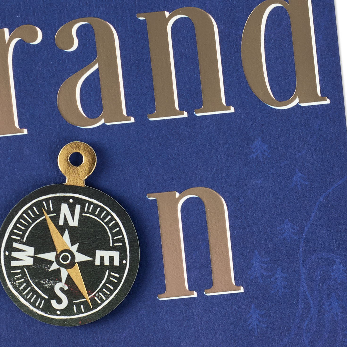 Blue and Gold Compass Graduation Card for Grandson  image number 5
