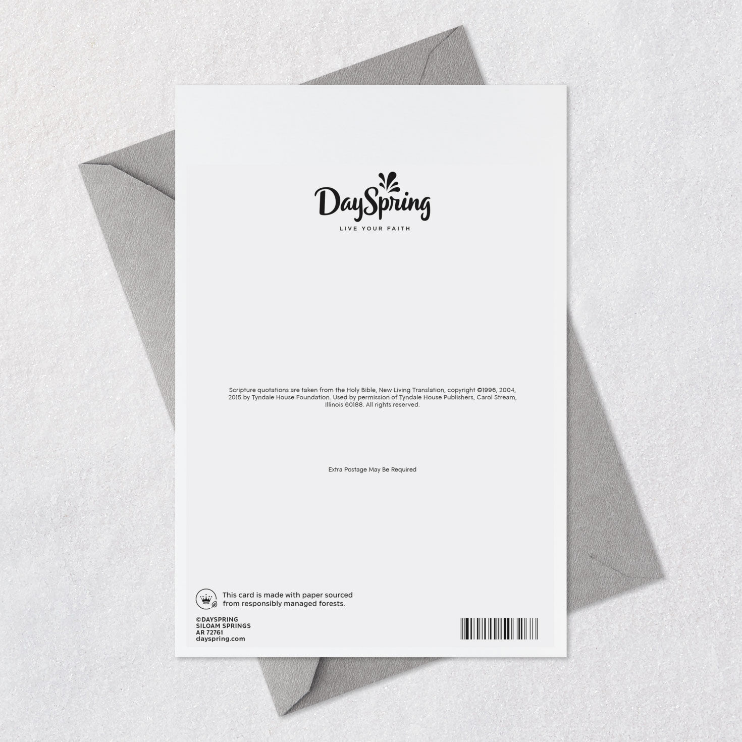 Sparkly Flowers Religious Wedding Card Card Back with Envelope image number 8