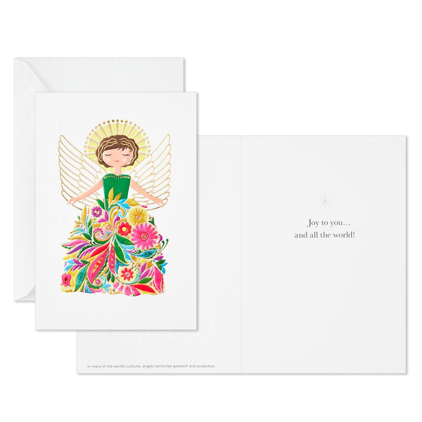 Peaceful Angel UNICEF Boxed Christmas Cards Card Front with Sentiment image number 3