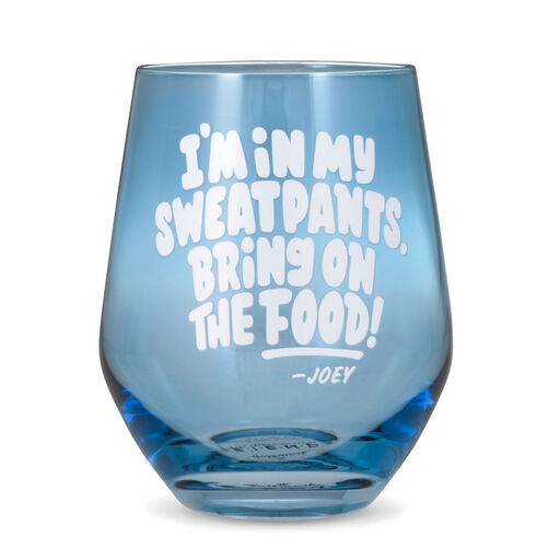 Friends Bring On the Food Stemless Wine Glass, 16 oz., 