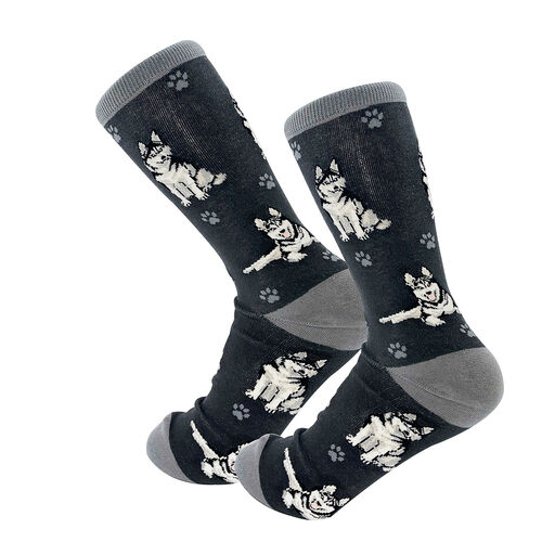 E&S Pets Siberian Husky Novelty Crew Socks, 