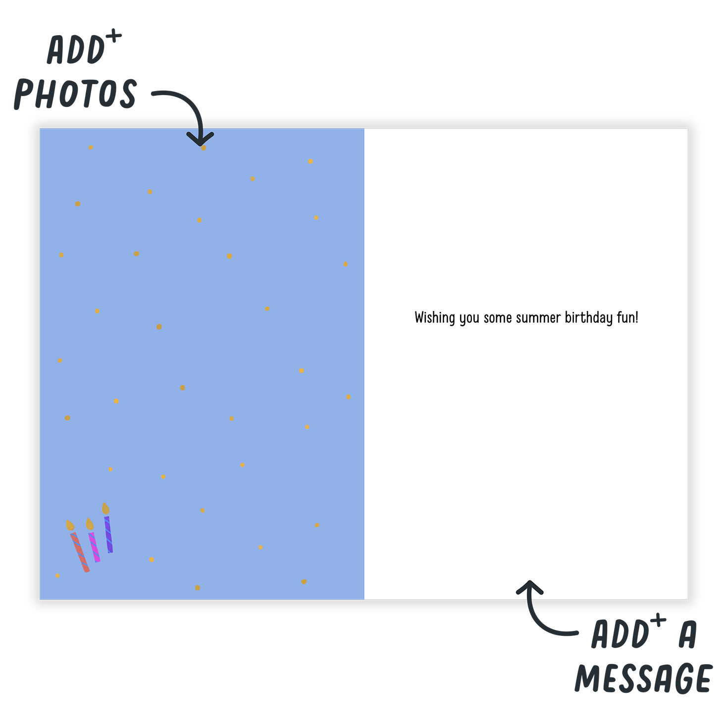 Colorful Letters Flowers Personalized Birthday Card Open Card indicating personalization image number 3