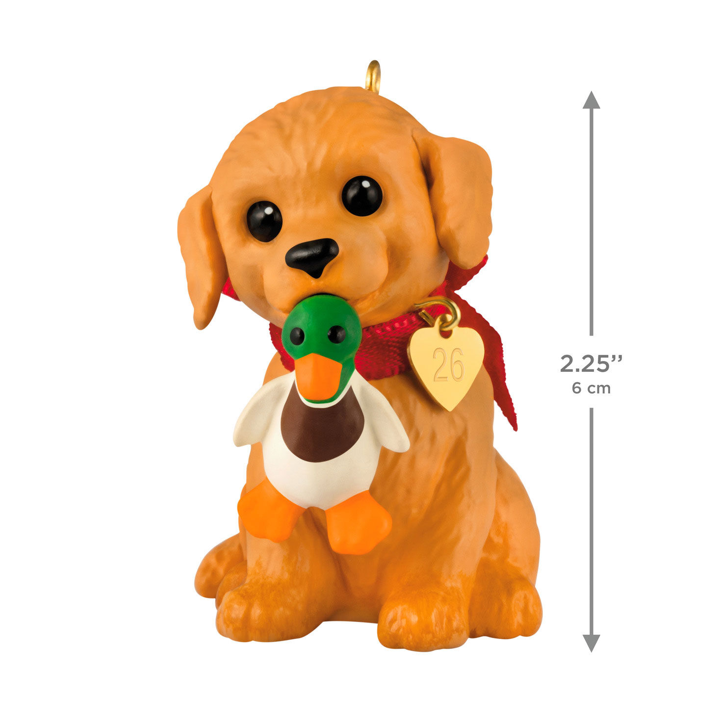 Golden Retriever With Duck Keepsake Ornament measurement image number 3