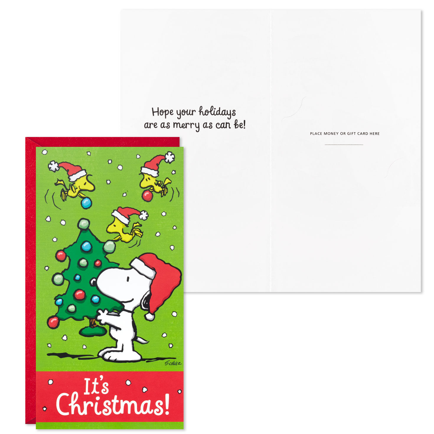 Peanuts Snoopy Money Holder Christmas Card Pack Card Front with Sentiment image number 2