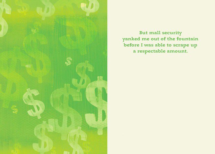 Fountain Coins Funny Birthday Card