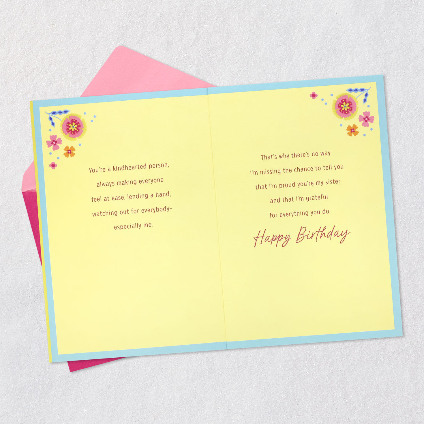 Butterflies Birthday Card for Sister Open card with envelope image number 4
