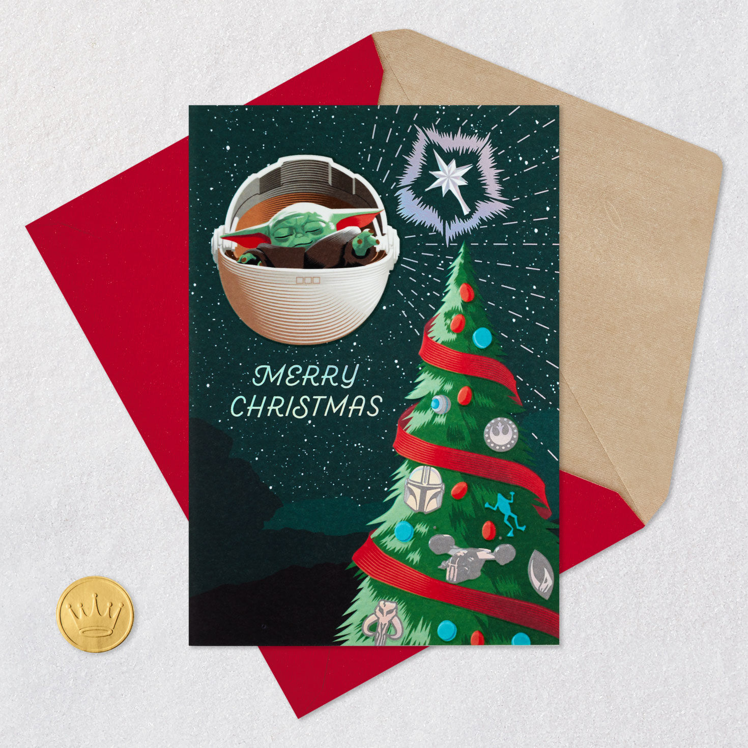 Star Wars: The Mandalorian&trade; Grogu&trade; May the Force Be With You Christmas Card, , large image number 5