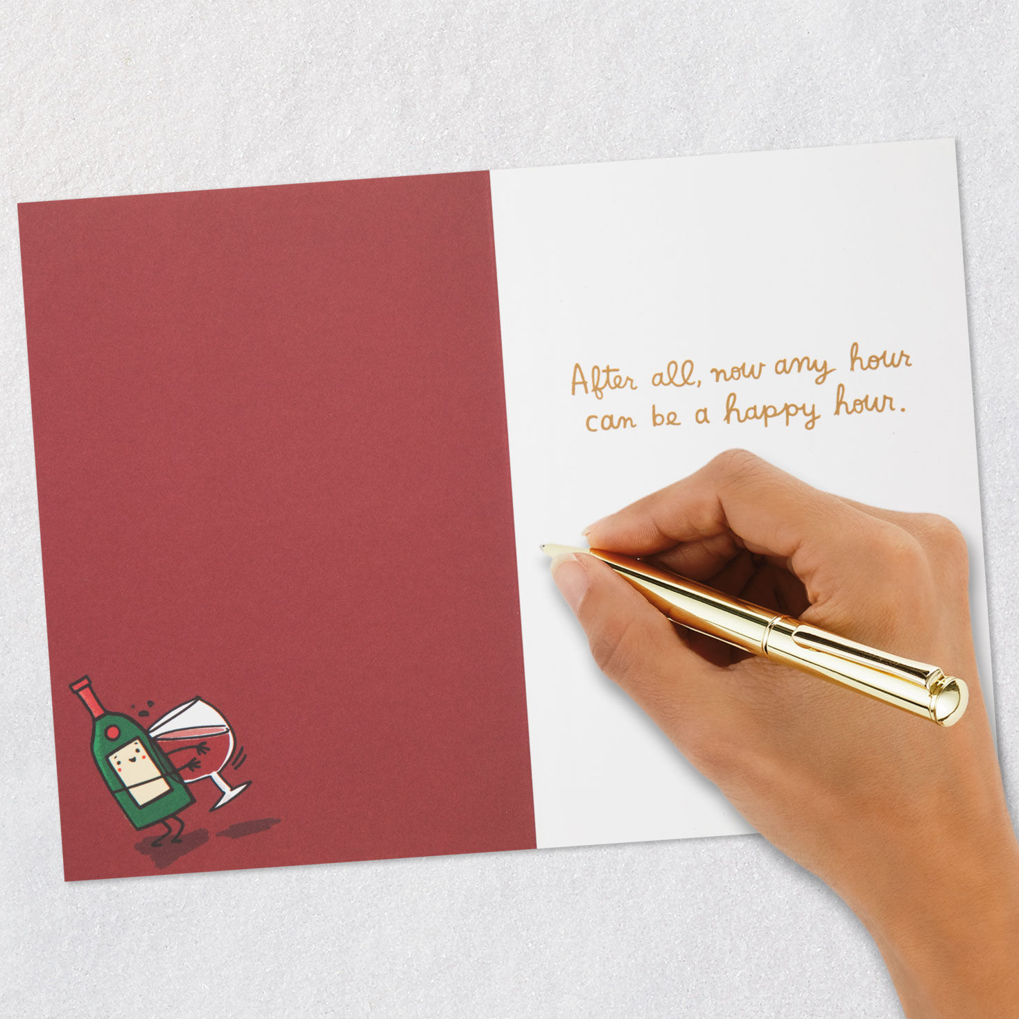 Wine Bottle Happy Hour Funny Retirement Card Signing card image number 6