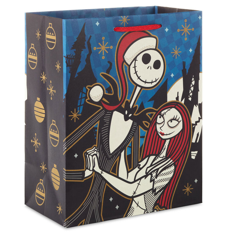 9.6" Disney Tim Burton's The Nightmare Before Christmas Jack and Sally Medium Gift Bag