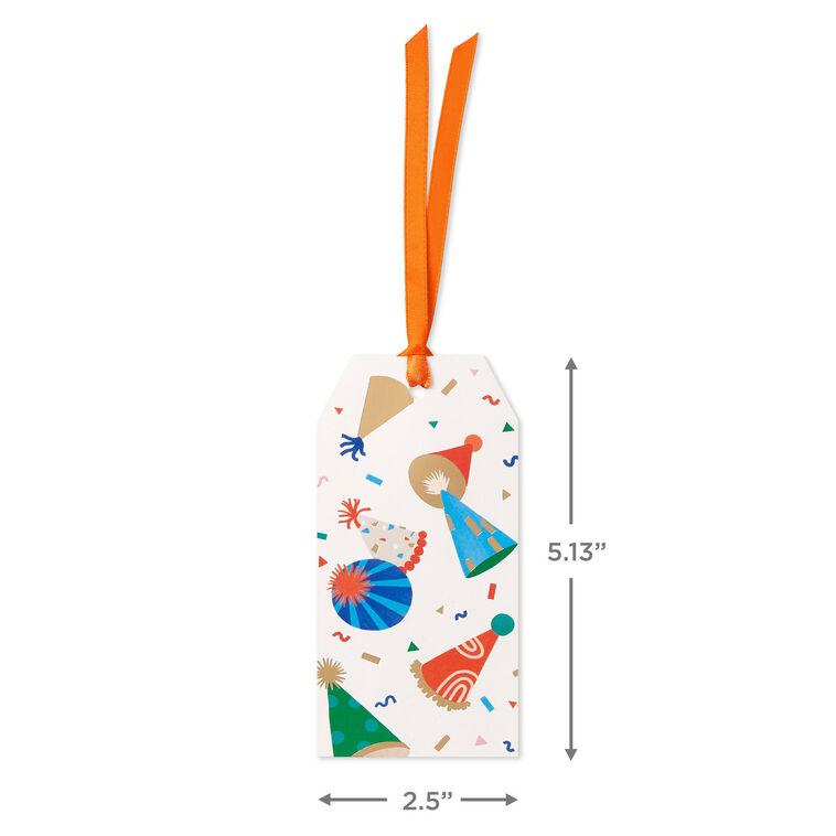 Party Hats and Confetti Gift Tag measurement image number 3