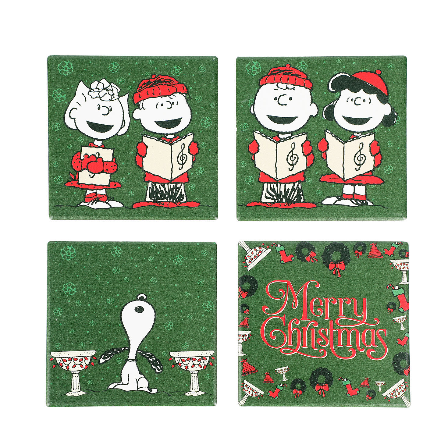 BioWorld Peanuts Gang Holiday Ceramic Coasters, Set of 4 for only USD 19.99 | Hallmark