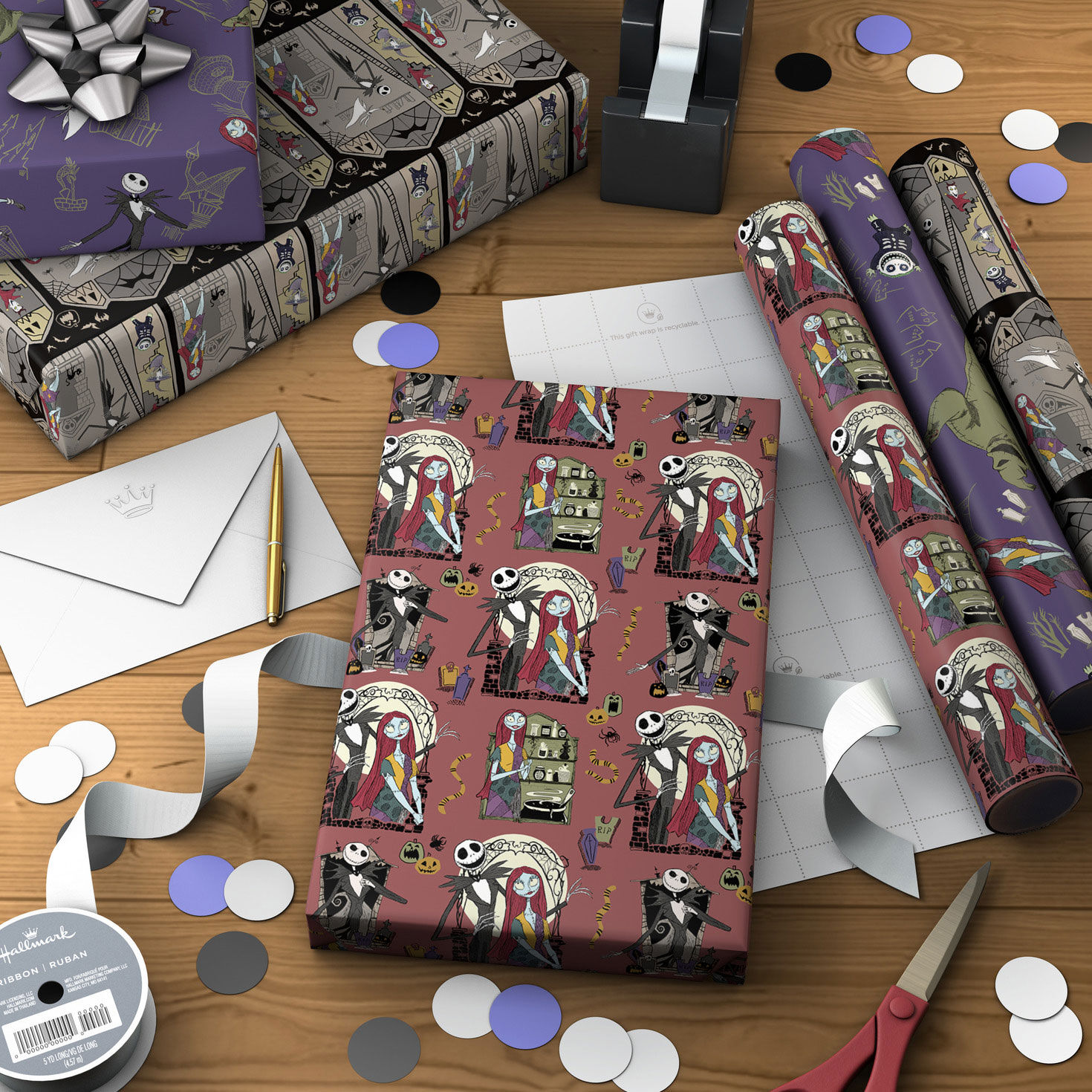 The Nightmare Before Christmas Mini Gift Wrap Rolls  image number 3