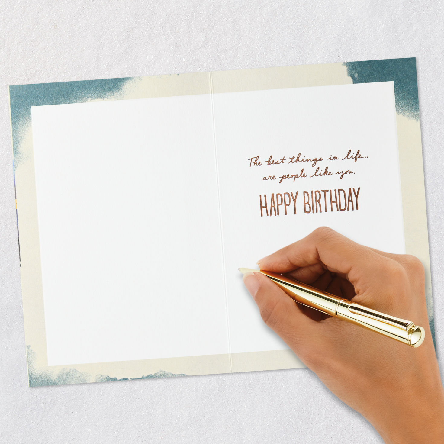 Watercolor Mountains Birthday Card signing card image number 6