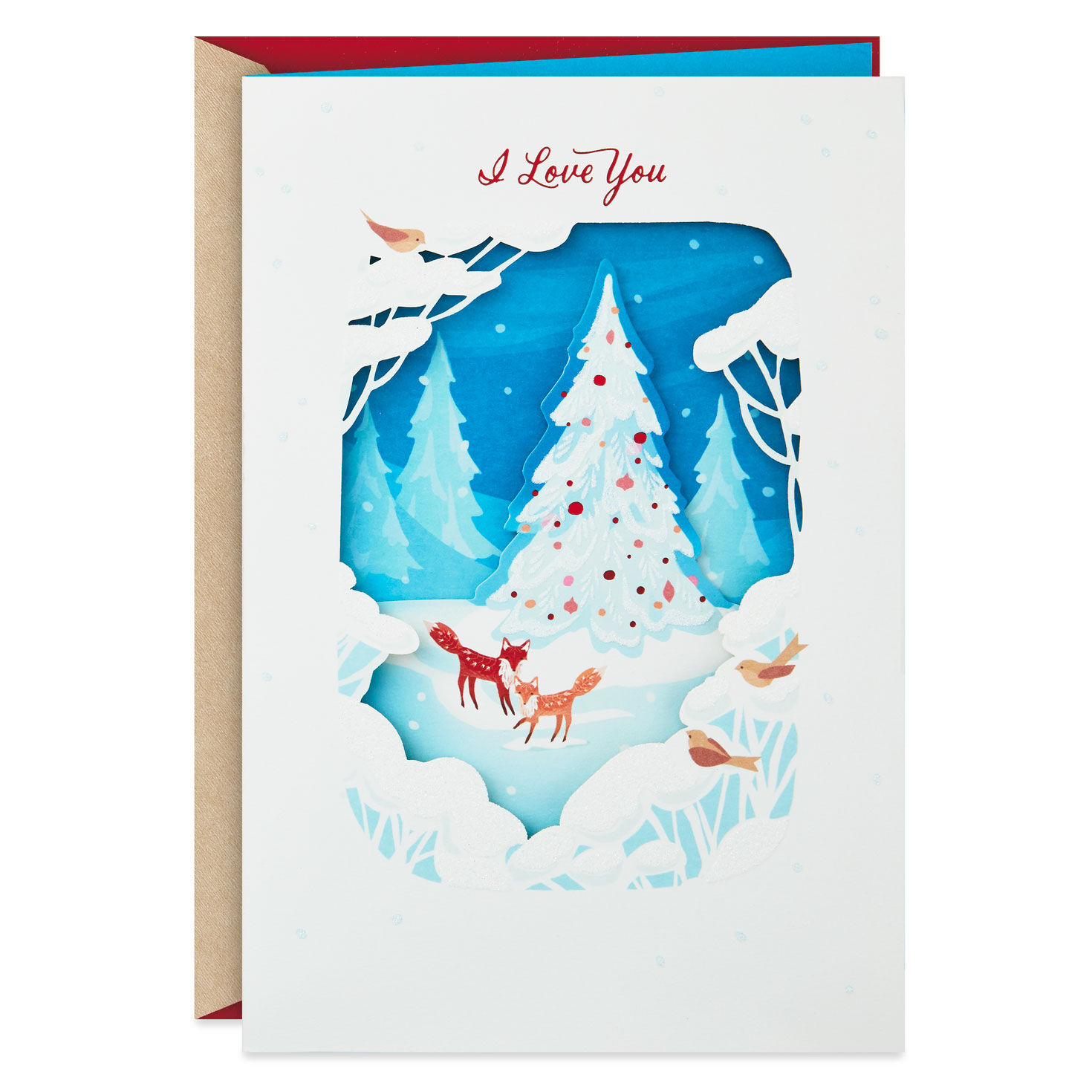 I Love You With All My Heart Romantic Christmas Card