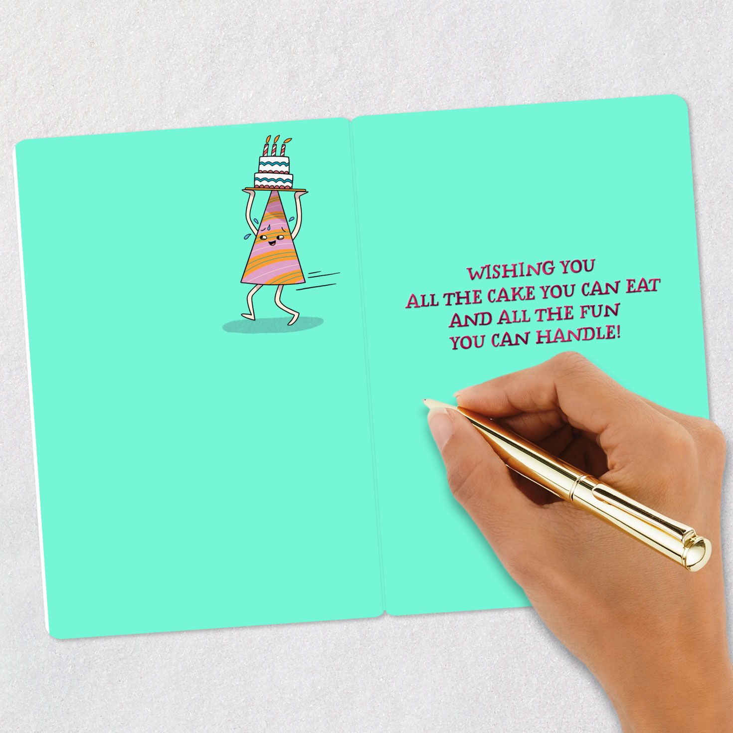 Dancing Party Hats Birthday Card for Kids Signing card image number 6