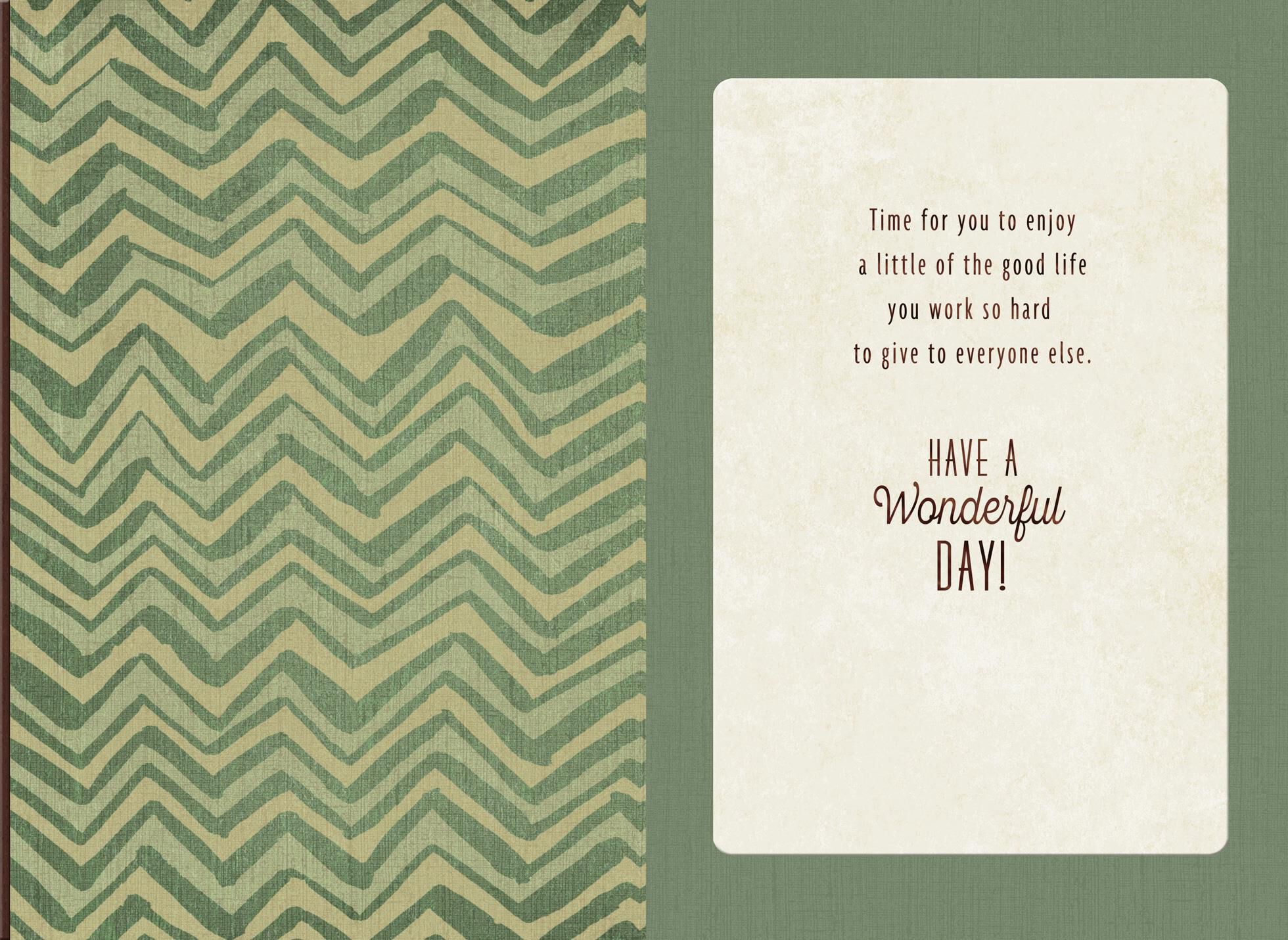 Gold and Green Chevron Father's Day Card